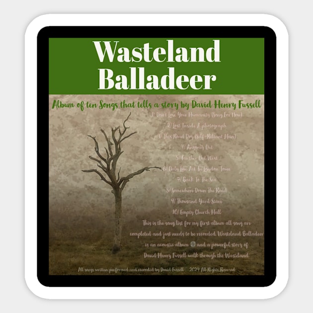 Wasteland Balladeer Album cover Sticker by Fussell Films